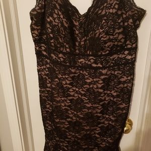Black and Nude Wiggle Dress